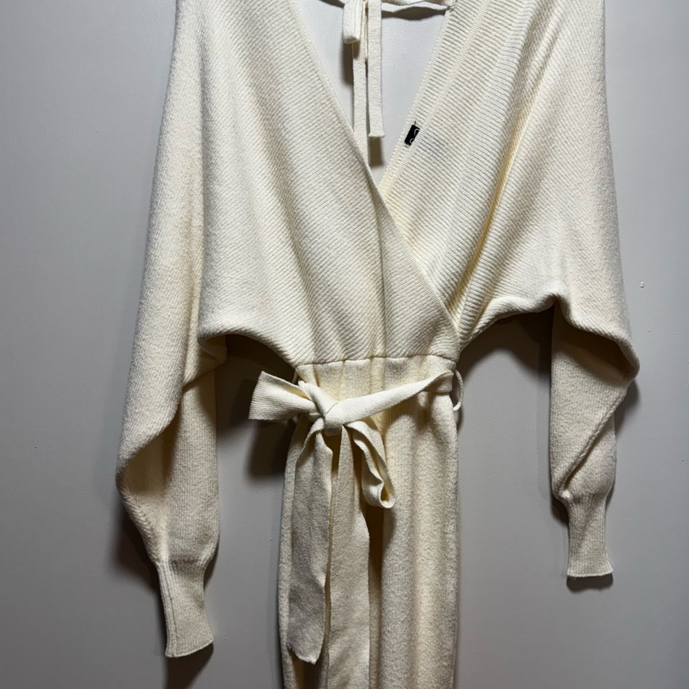 Windsor Ivory Knit Wrap Dress